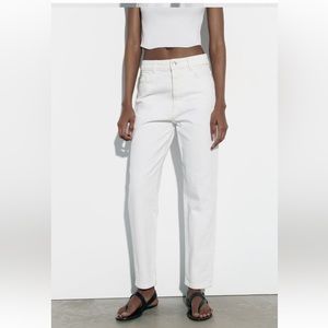 Zara mom fit jeans in ecru